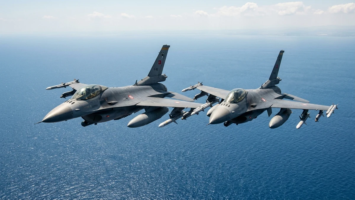 Τουρκικά μαχητικά F-16 σε σχηματισμό νότια της Κύπρου